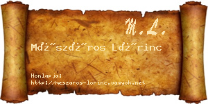 Mészáros Lőrinc névjegykártya