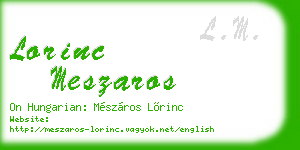 lorinc meszaros business card