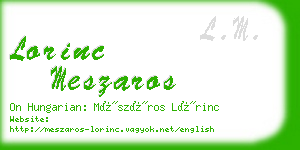 lorinc meszaros business card